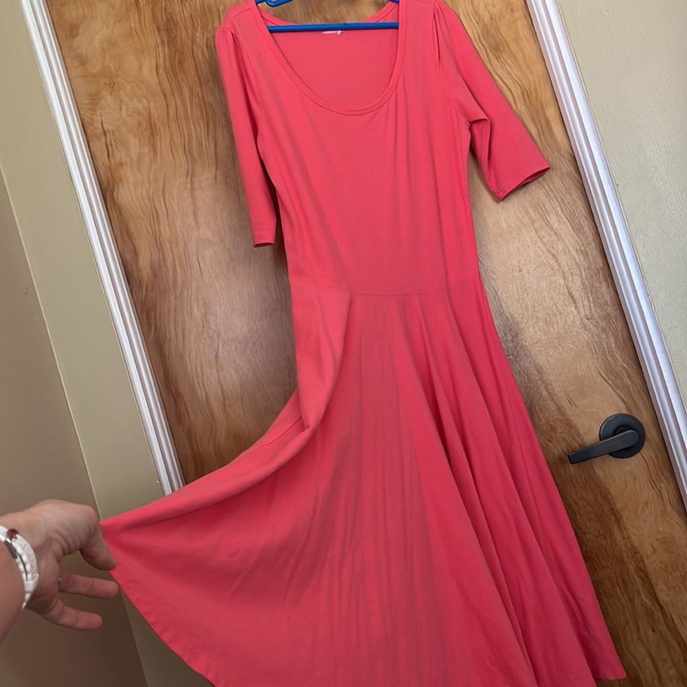 Small lularoe hot pink flare dress